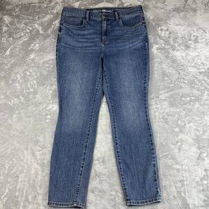 Eddie Bauer Slightly Curvy High Rise Skinny‎ Jeans Women's 12 Medium Blue (0718)